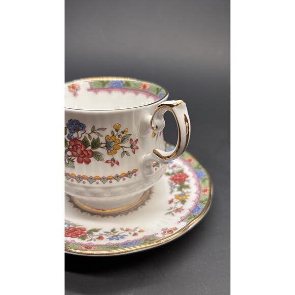 ￼Vintage Rosina Queens Bone China, Demitasse Teacup Cup Saucer Flowers Of Amaran - Picture 16 of 16